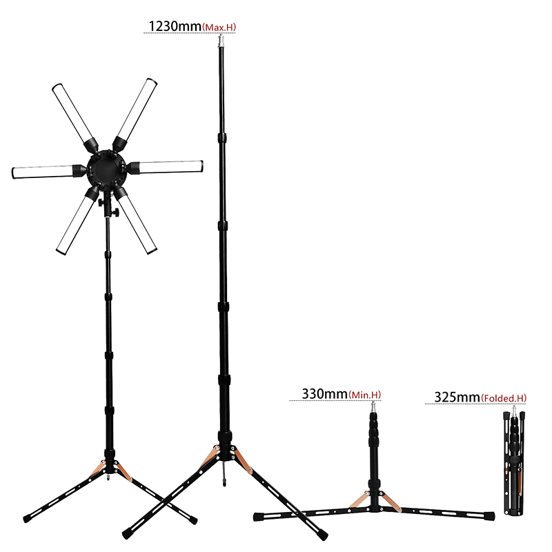 FOSOTO FT-06 Mini 60W 3200-5600K Miltimedia LED Star Ring Light with Tripod Stand for Smartphone, Camera Video Recording