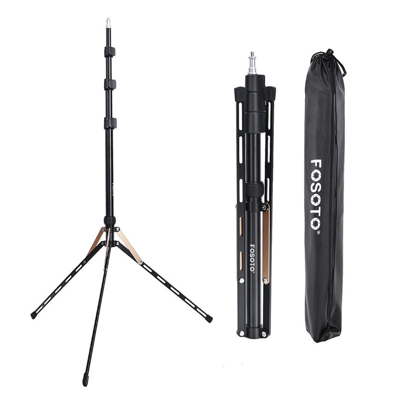 FOSOTO 75in Fold Video Tripod Light Stand Lightweight Compact for Photography, Portable Photo Video Tripod Stand, Lighting Stand with Carry Case for Speedlight, Flash, Softbox, Umbrella, Strobe Light, Camera, Photographic Portrait