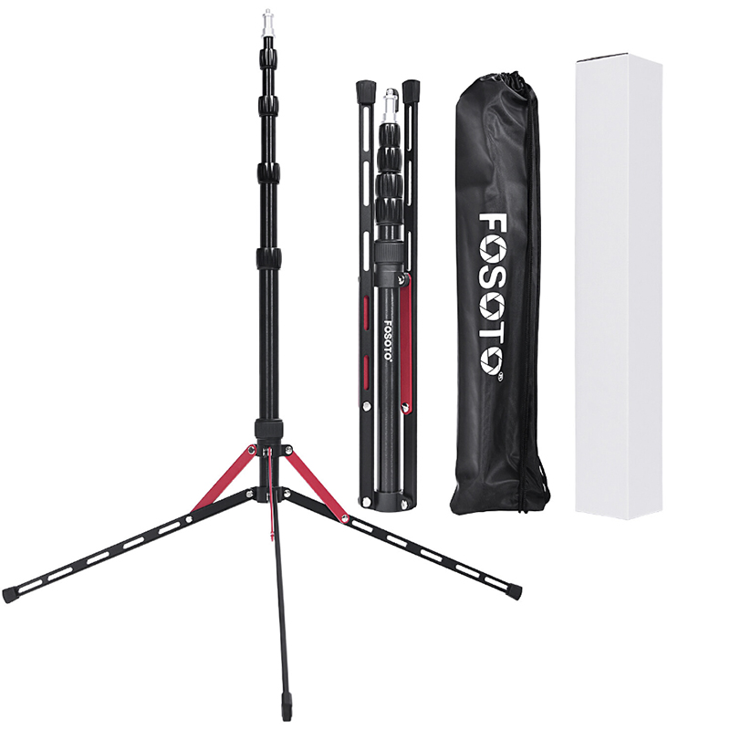 FOSOTO 48in/123cm Photography Light Stand Tripod Aluminum Alloy Photo Studio Desk Light Stand for Camcorder, Camera, Flash, Relfector, Ring Light, Umbrella, YouTube Streaming Stand with Carry Bag