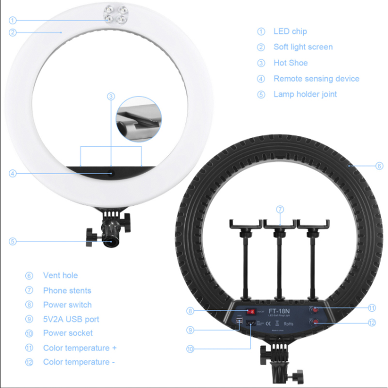 Ring Light with Extendable Phone Tripod